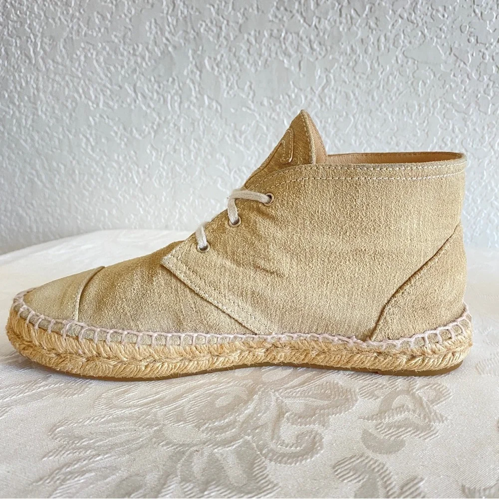 CHANEL beige Suede High Top Espadrilles